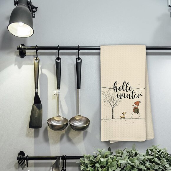 Christmas Snowman Kitchen Towels Holiday Decorative Hand Towels for Kitchen Bath - Picture 5 of 7